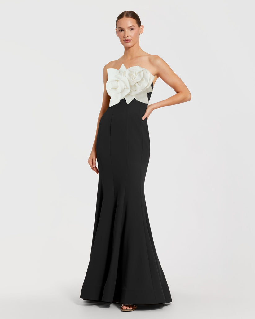 blue dress for baby girl Mac Duggal - Black Long Sleeve Beaded Evening Gown main image 0