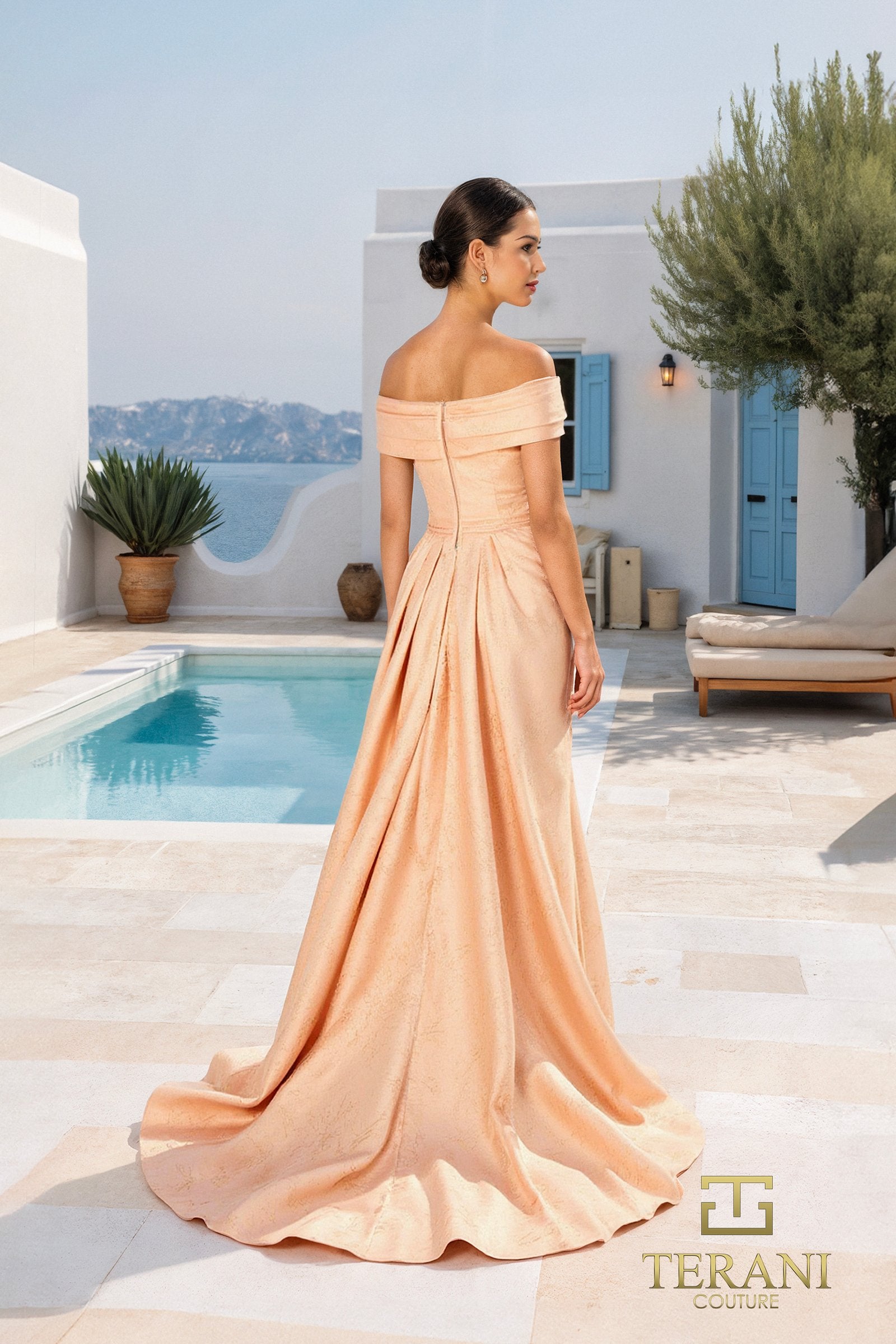 MEER. メーア　　NECK GATHER JERSEY DRESS Monroe Travel Jersey Dress - Elegant Twisted Front Midi for Travel