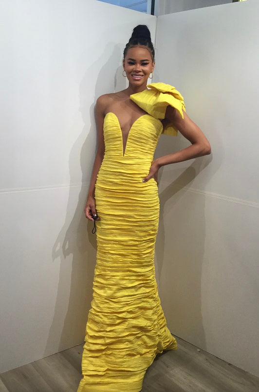 Mermaid Jovani Gold Gown Jovani 02445 Long Fitted Mermaid Sheer