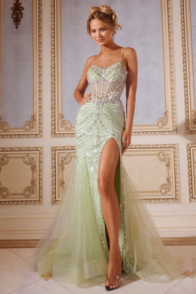 womens green maxi dress Jovani 43189 – Mia Bella The Label