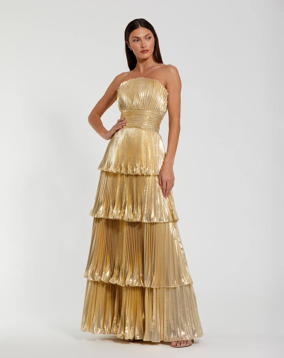 green emerald velvet dress Evening by Mac Duggal Dress 93739, Nude Gold / 6 main image 0