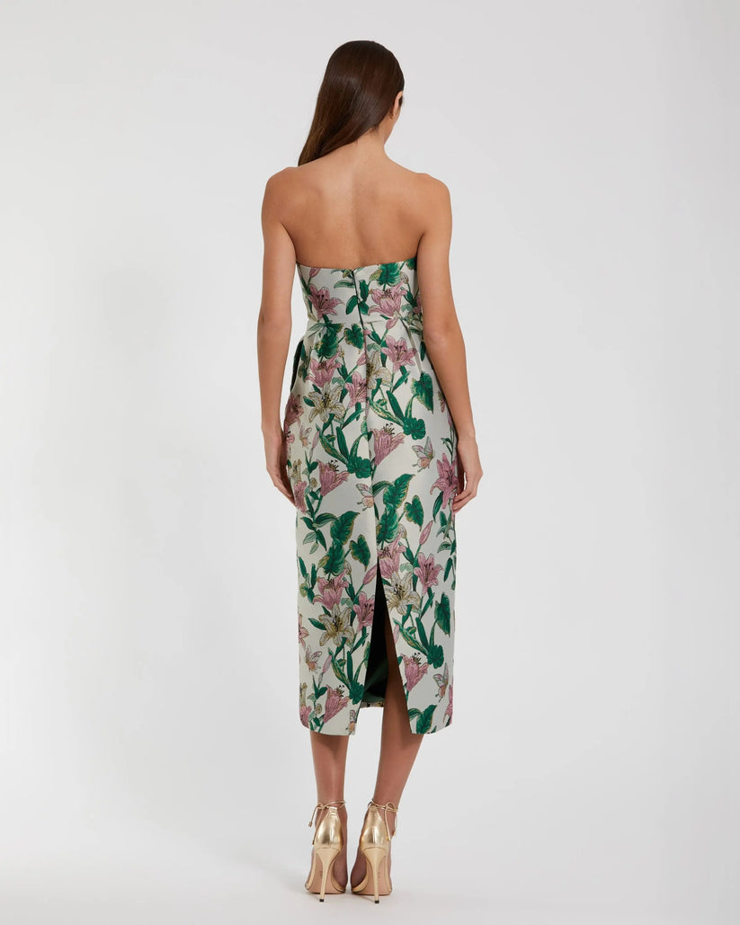 mac duggal strapless brocade midi dress with pockets Mac Duggal 56097 – Mia Bella The Label