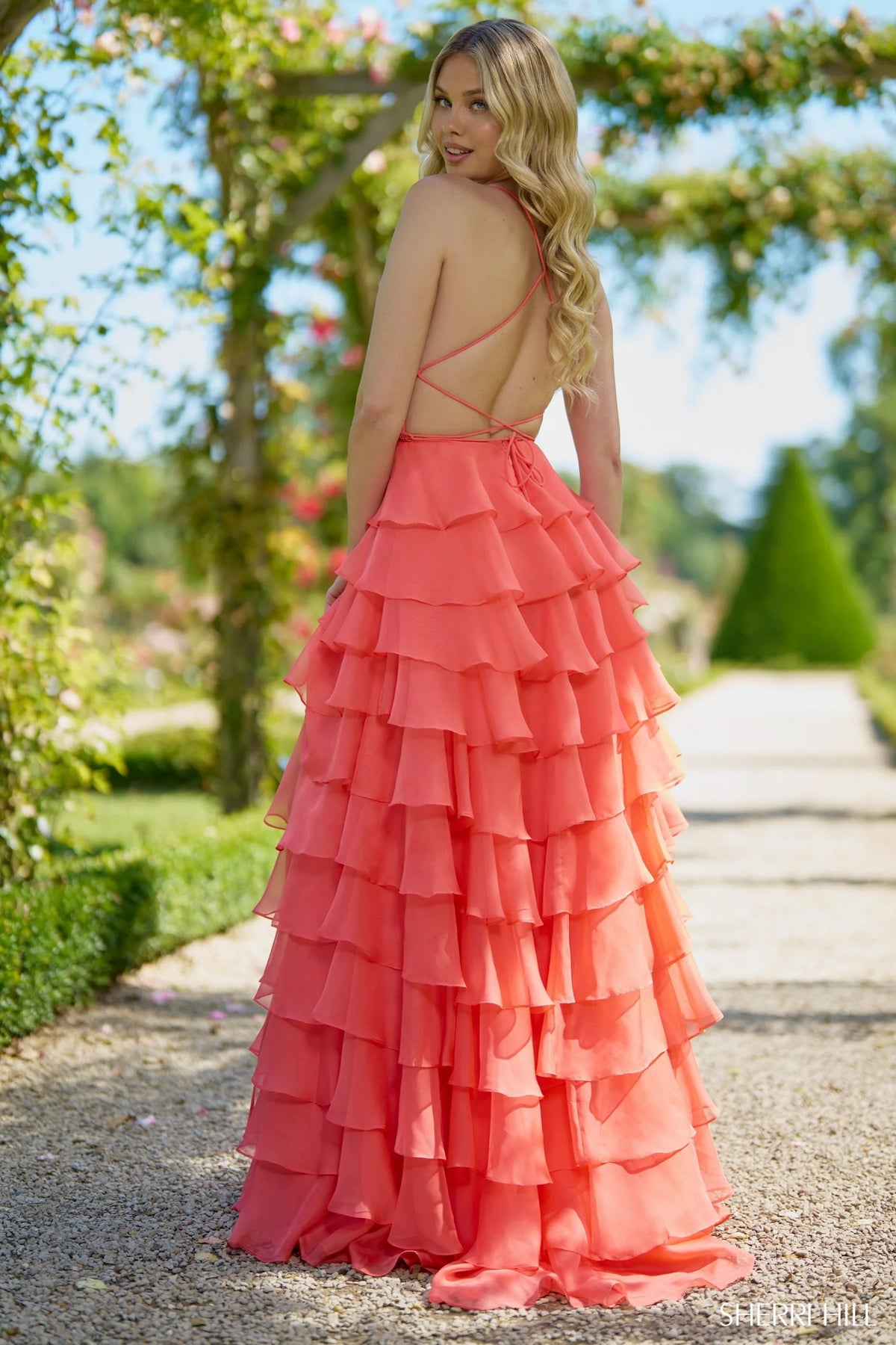 strapless open back dress Sherri Hill 56866 Prom Dress - Lilac