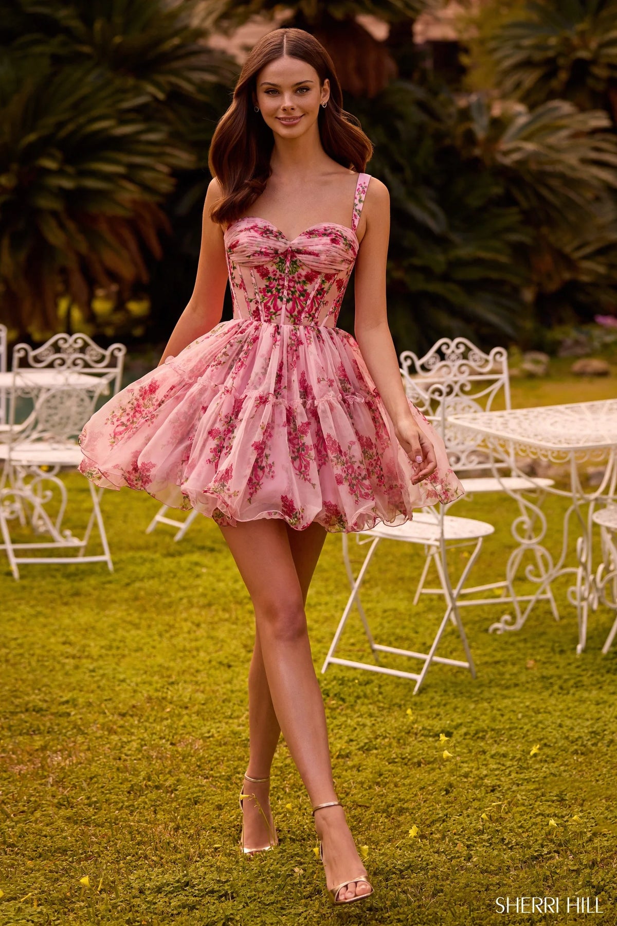SHERRI HILL 57380 0 / BLUSH/RED PRINT