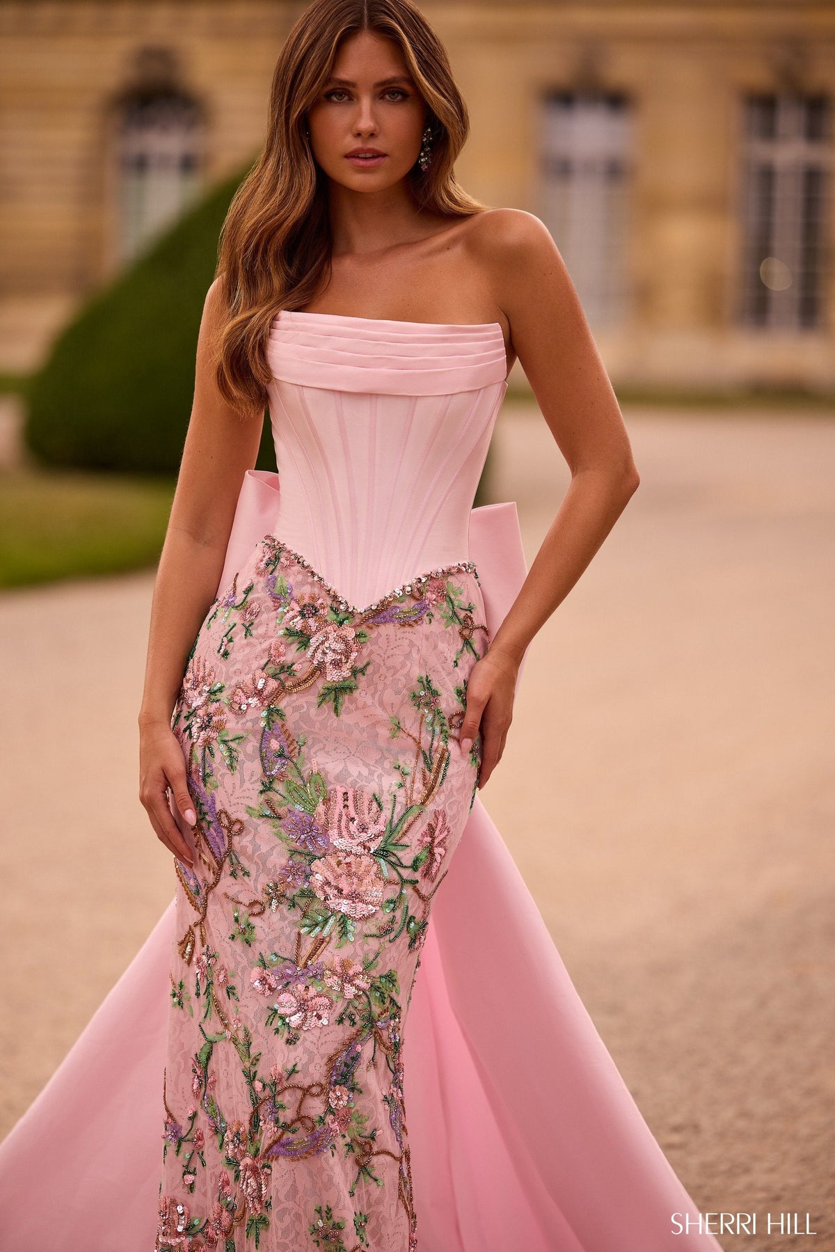 green emerald velvet dress Sherri Hill 56901 Prom Dress - Periwinkle main image 1