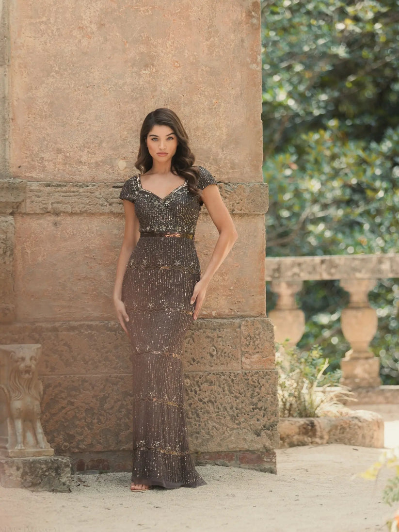 brown mac duggal dress Brown Dresses