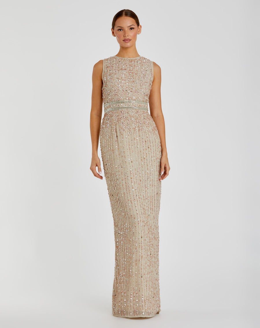 green emerald velvet dress Mac Duggal - Gold Sequined Cape Sleeve Mini Dress main image 0