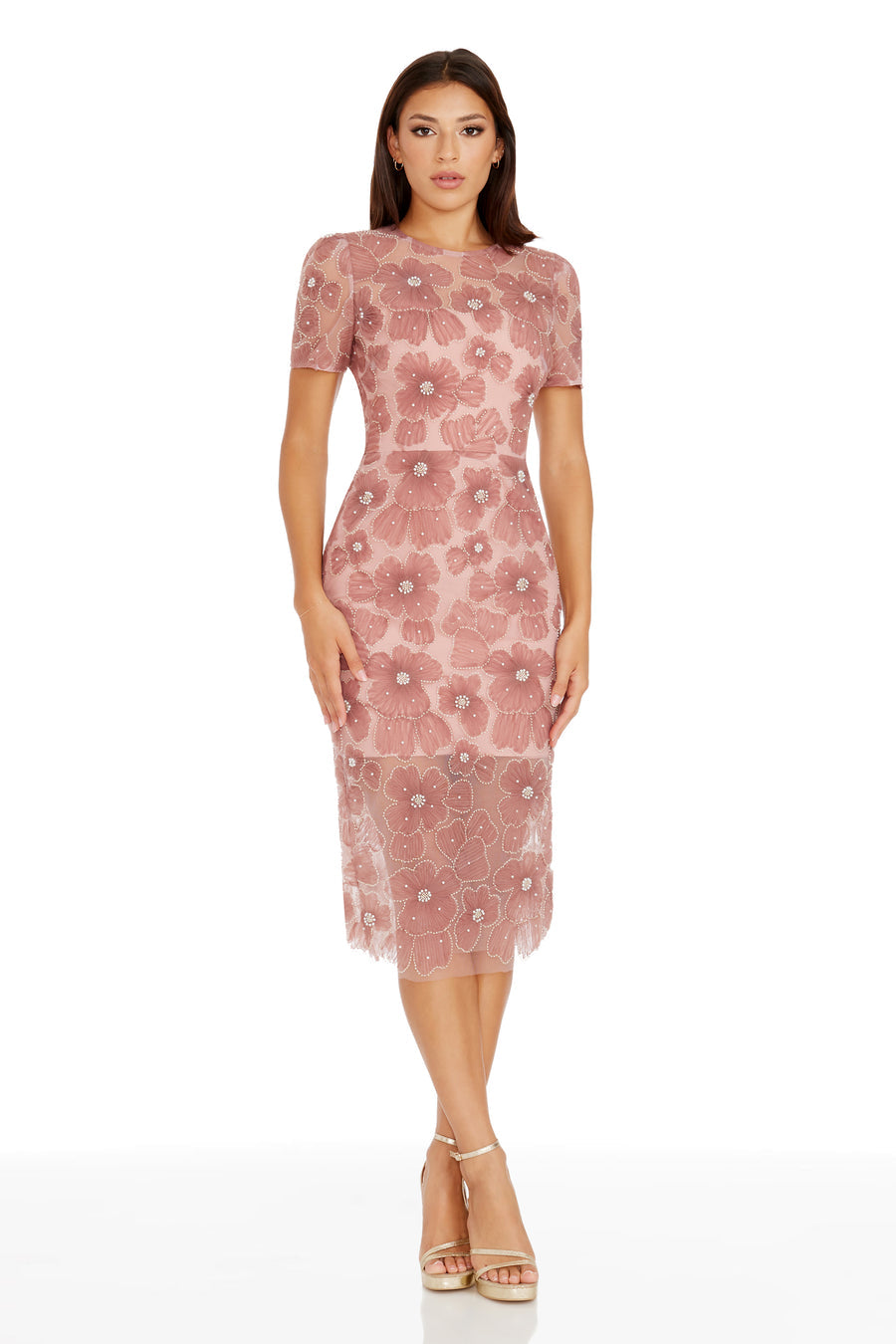 the population dress Lia Dress L / Mauve Multi