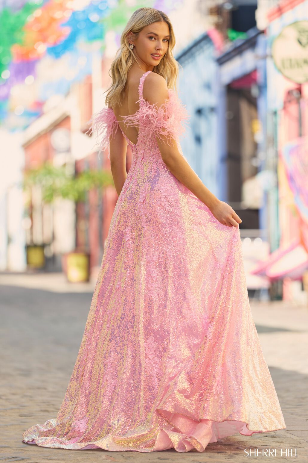 princess polly baby blue dress Sherri Hill Beaded Prom Dress In Coral