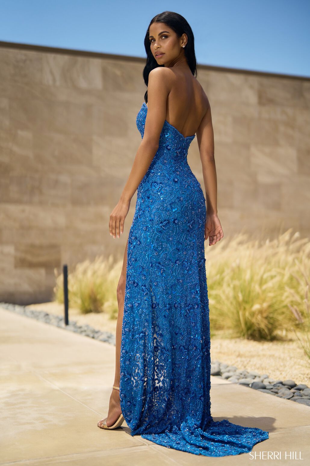 blue dress for baby girl Sherri Hill 55628 14 / Blush