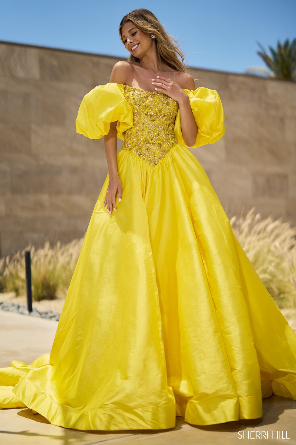 sherri hill yellow prom dress Sherri Hill 55641 6 / Aqua