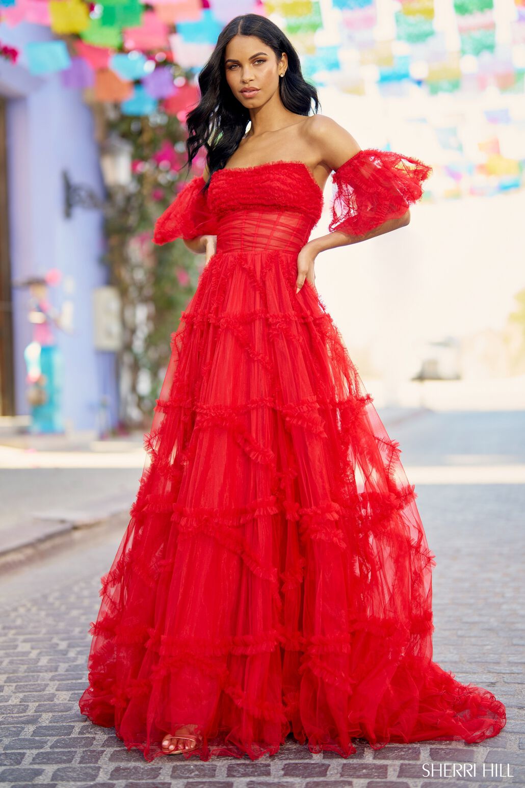 sherri hill red long sleeve dress Sherri Hill 54396 Women's Formal Evening & Wedding Guest Dress - Bright Blue