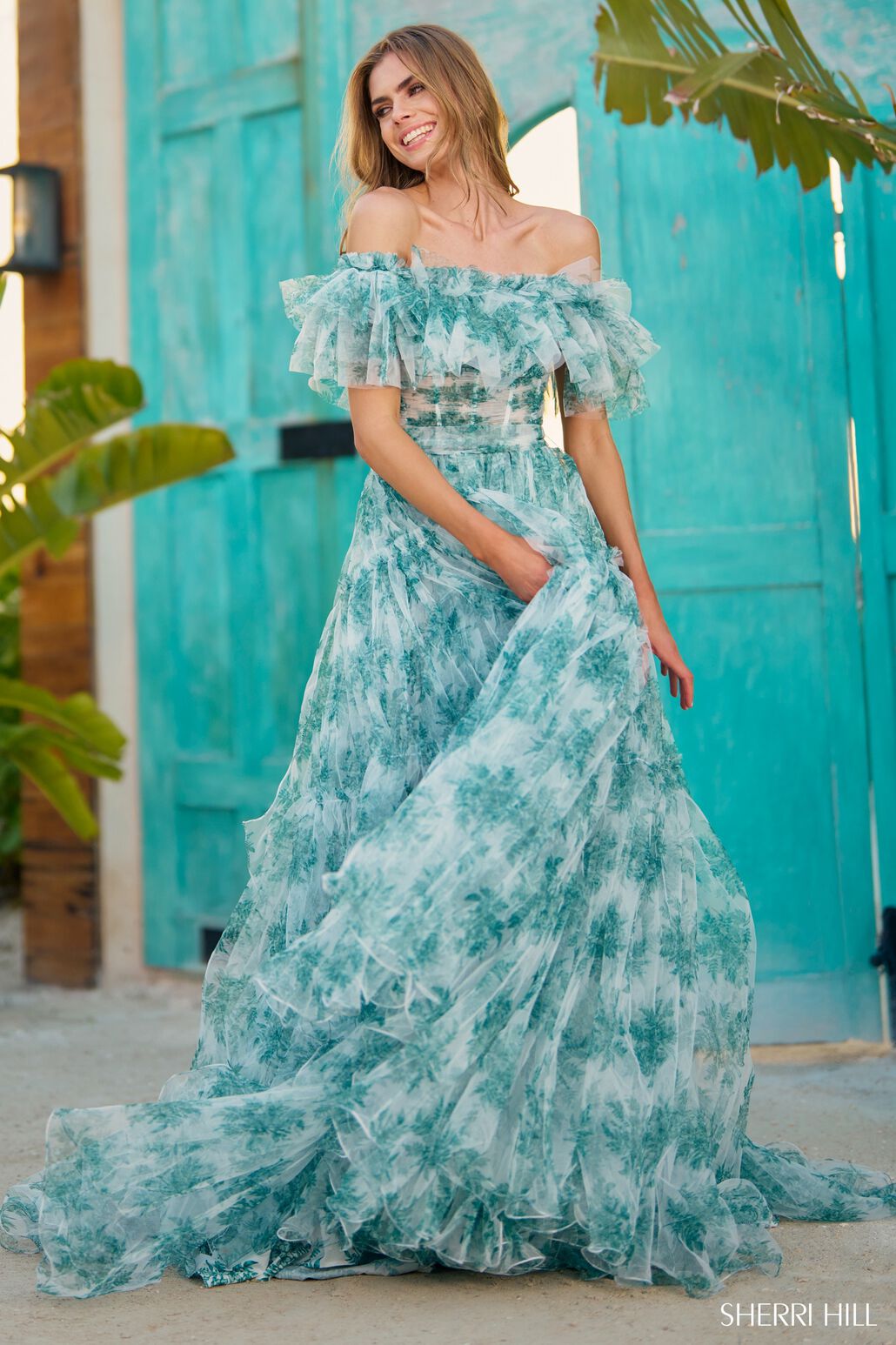 Sherri Hill 56128 Dress | Sherri Hill Dresses | Formal Approach 00 / Green Print