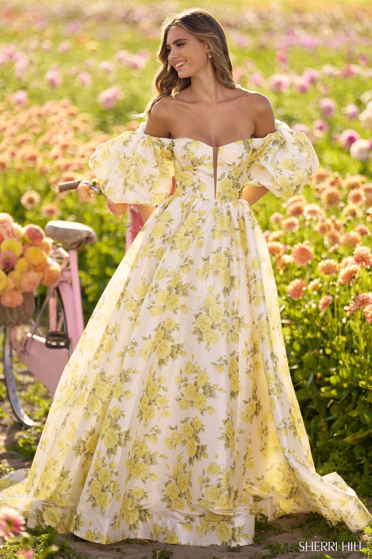 Sherri Hill 56379 12 / Yellow Print