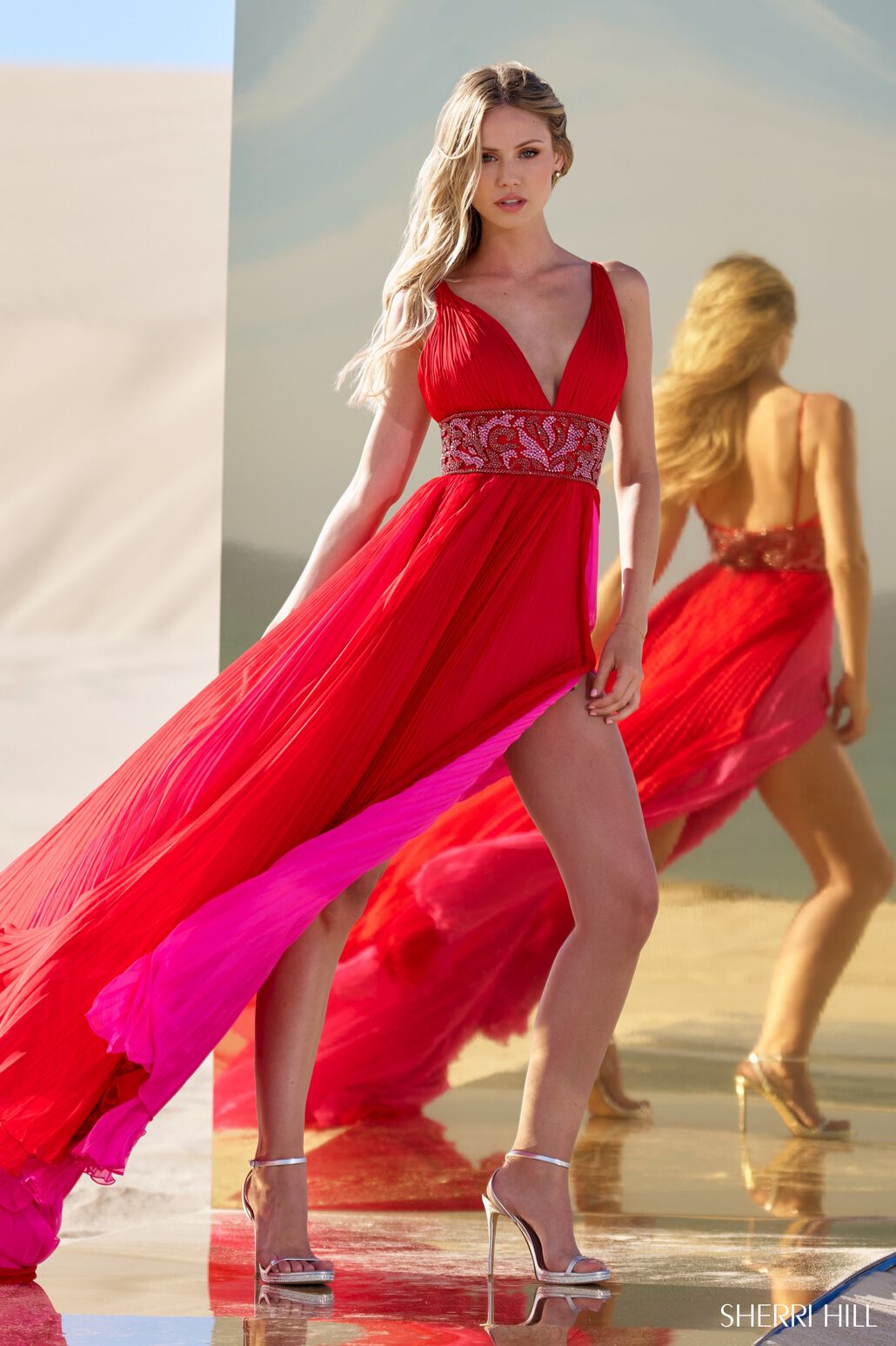 fuchsia and red dress The Lilian Fuchsia Floral Maxi Dress - All Dresses