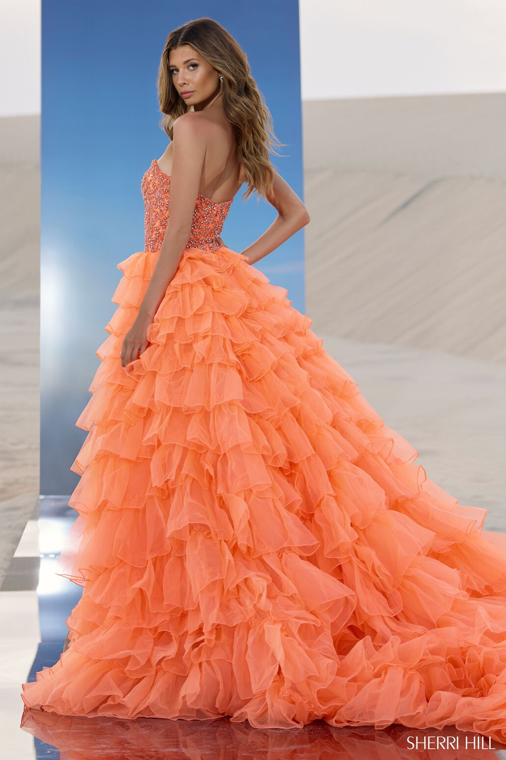 orange sherri hill prom dress Sherri Hill 54329