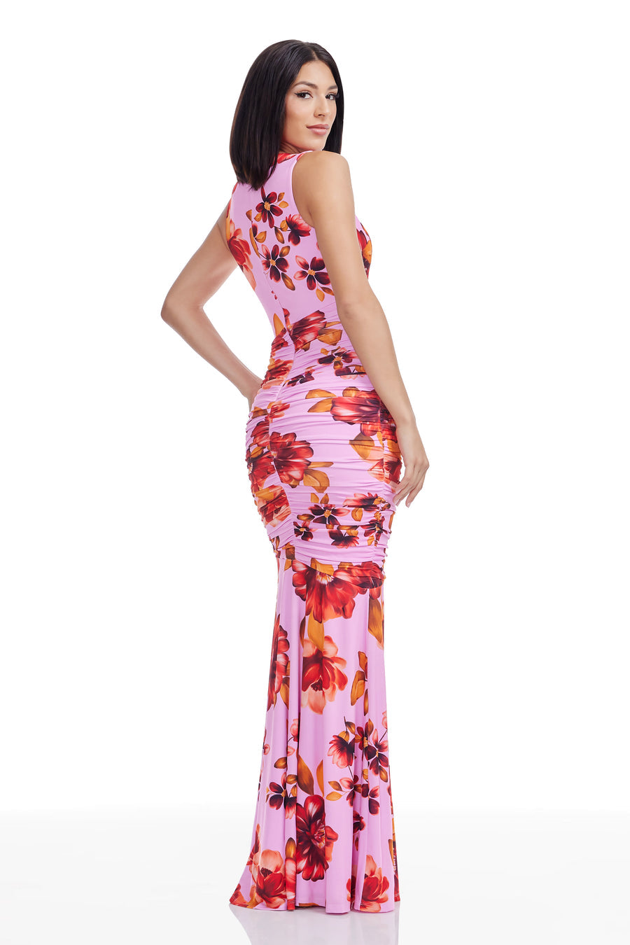 chinese dress ladies Dress the Population Womens Jaclyn Fit and Flare Maxi Special Occasion,  Navy Multi, X-Small US at Amazon Women's Clothing store