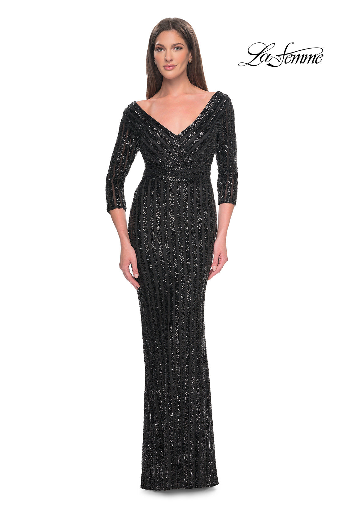 la femme long sleeve sequin dress Mother of the Bride Dress Style #27930