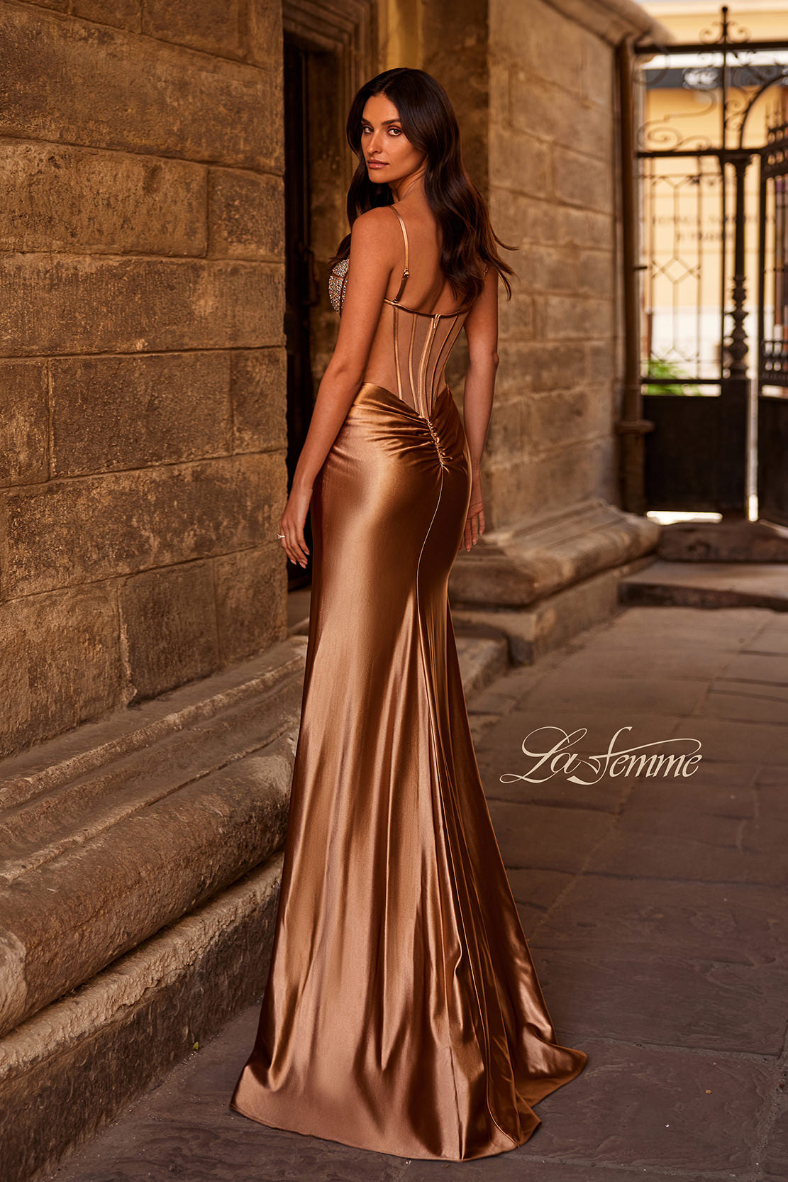 La Femme 32691 Dress | La Femme Dresses | Formal Approach 12 / Bronze La Femme 32691 Dress | La Femme Dresses | Formal Approach 12 / Bronze