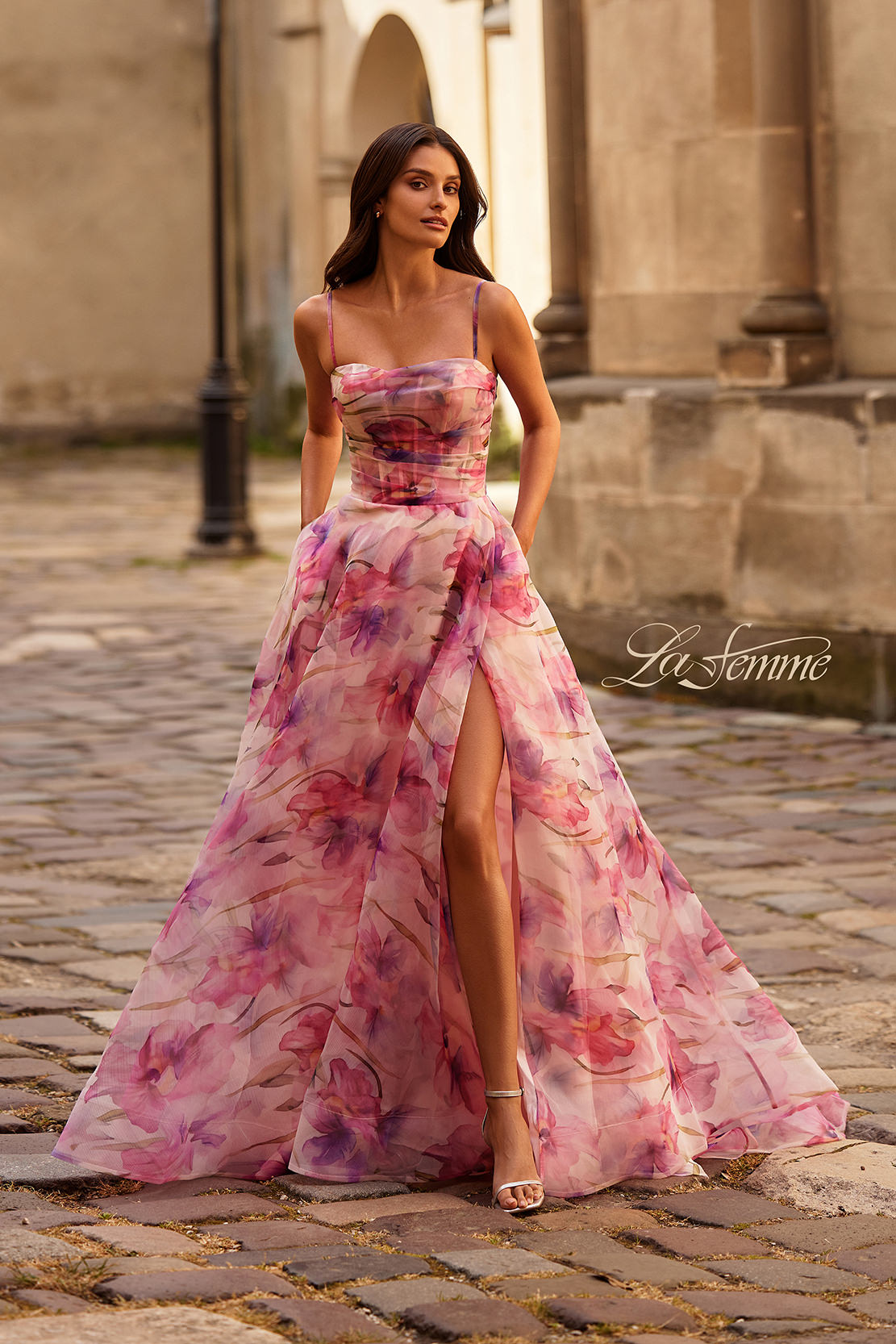 fitted lace wedding dress La Femme 32686 00 / Rose