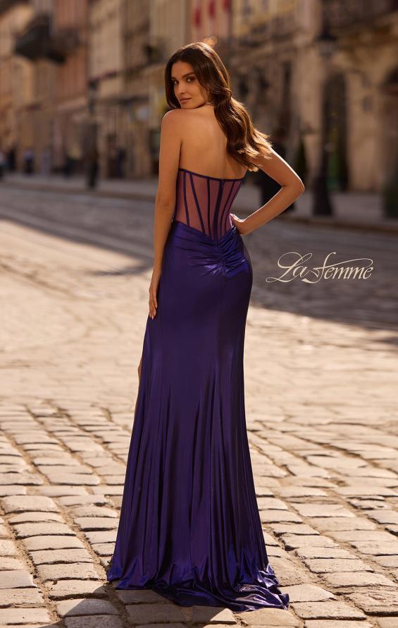majestic purple dress Royal purple dress with slit at the chest