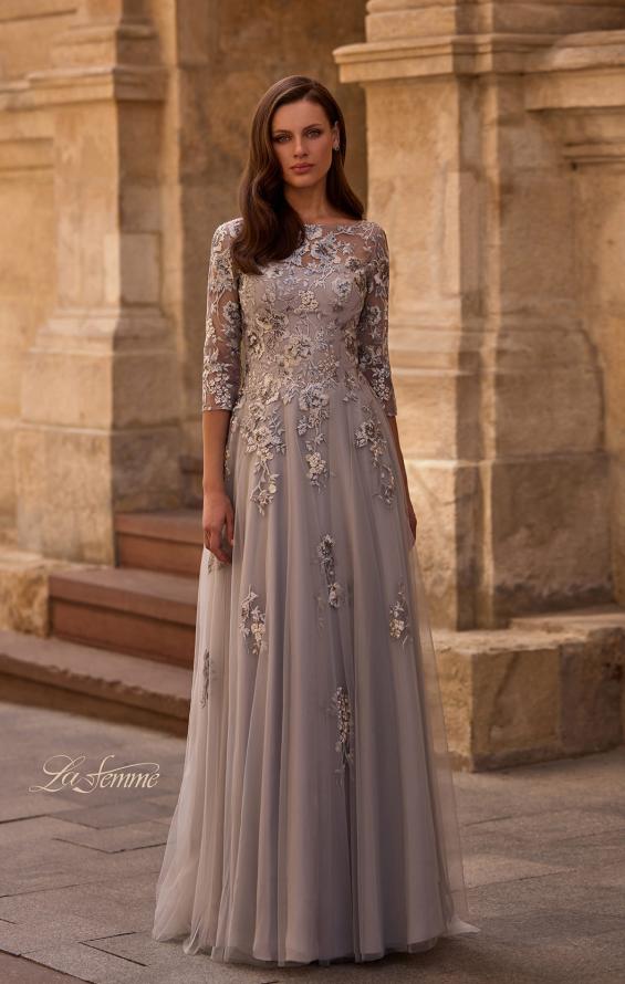 la femme silver sequin dress Long Strapless La Femme Sequin Prom Dress