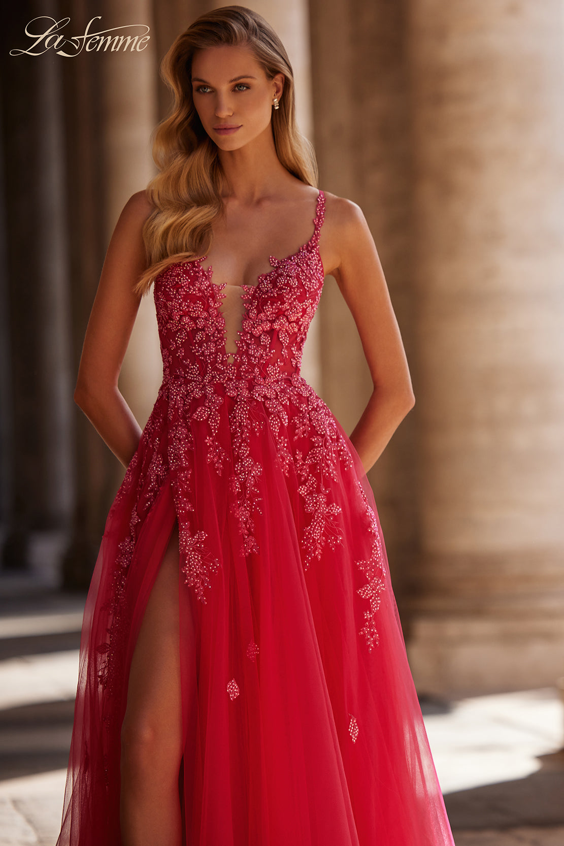 fitted lace wedding dress La Femme 32062 Dress | La Femme Dresses
