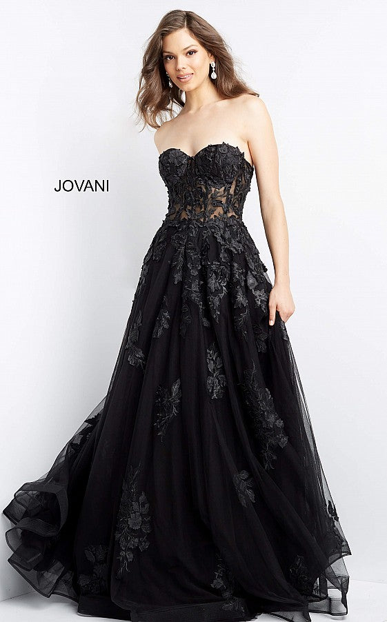 Jovani Black Lace Prom Dress