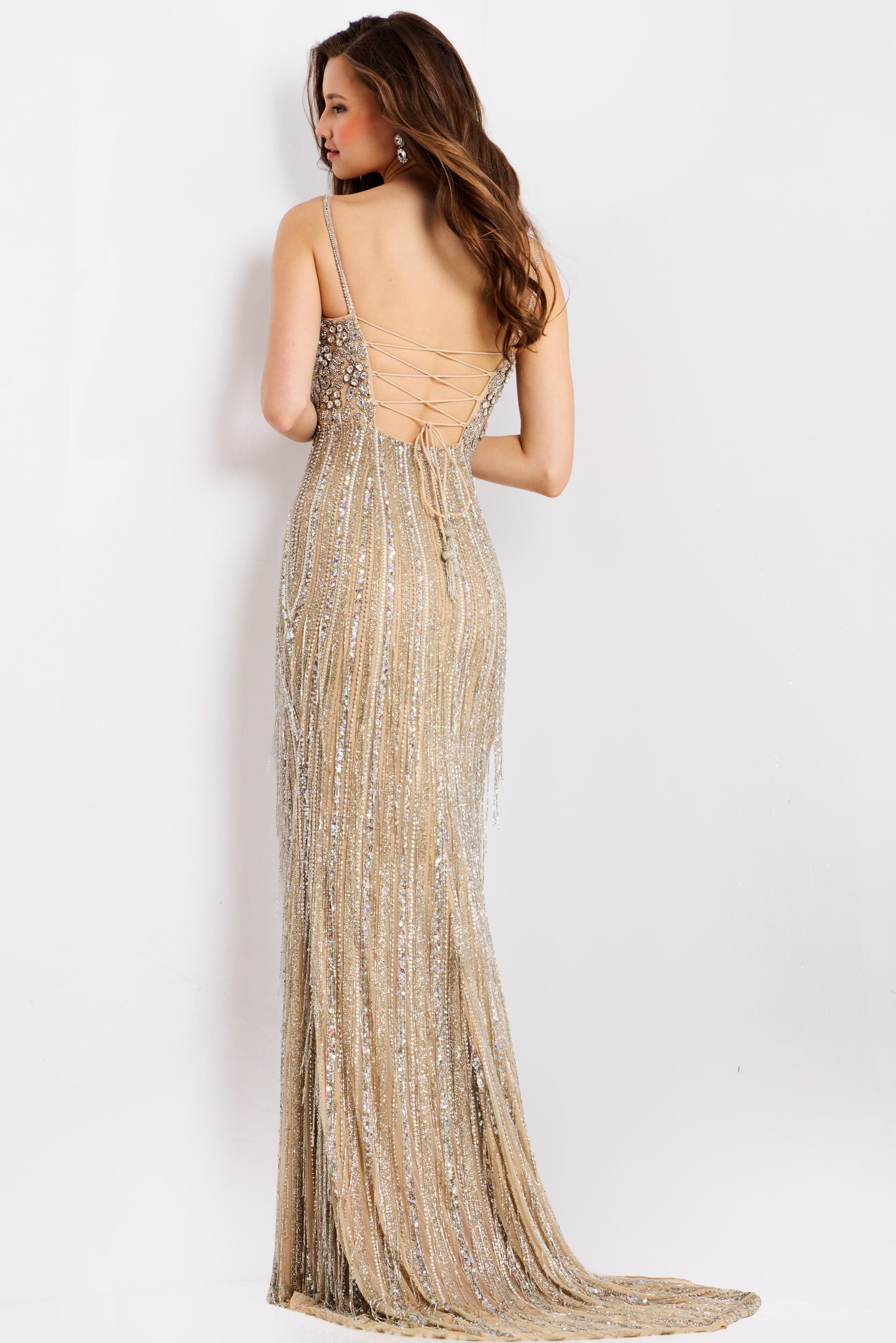 jovani gold lace dress 07531 Jovani Prom