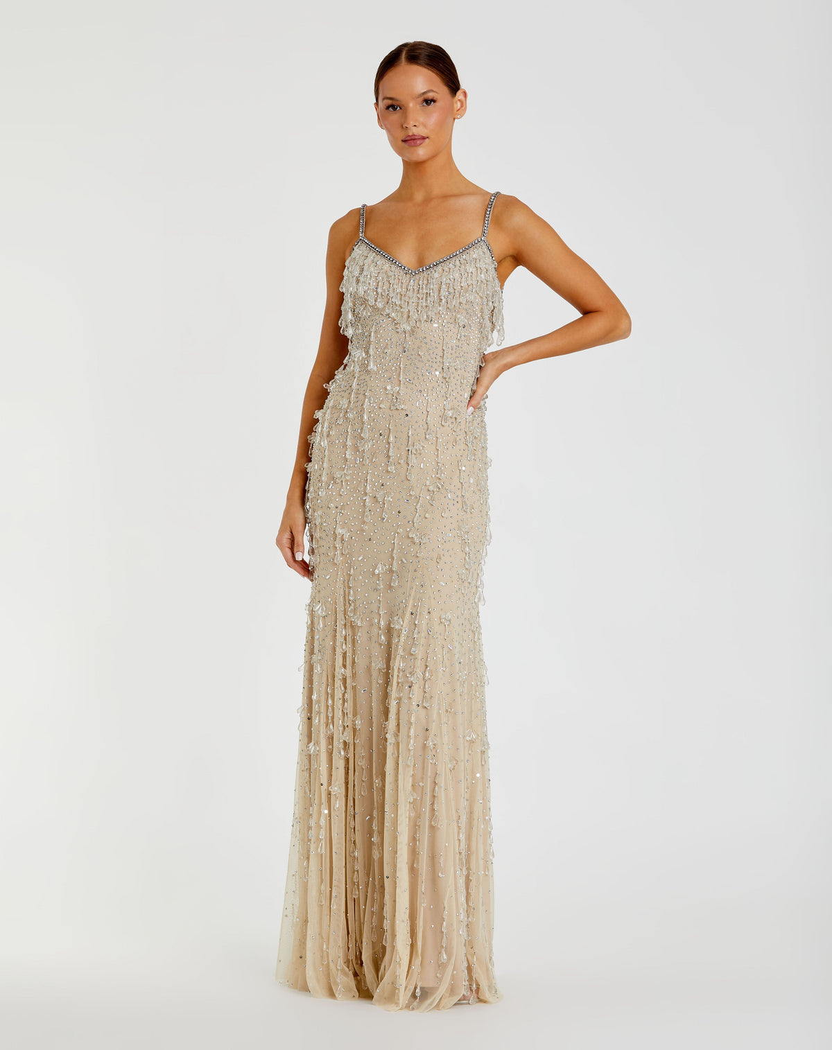 Mac Duggal 10101 - Nude Silver