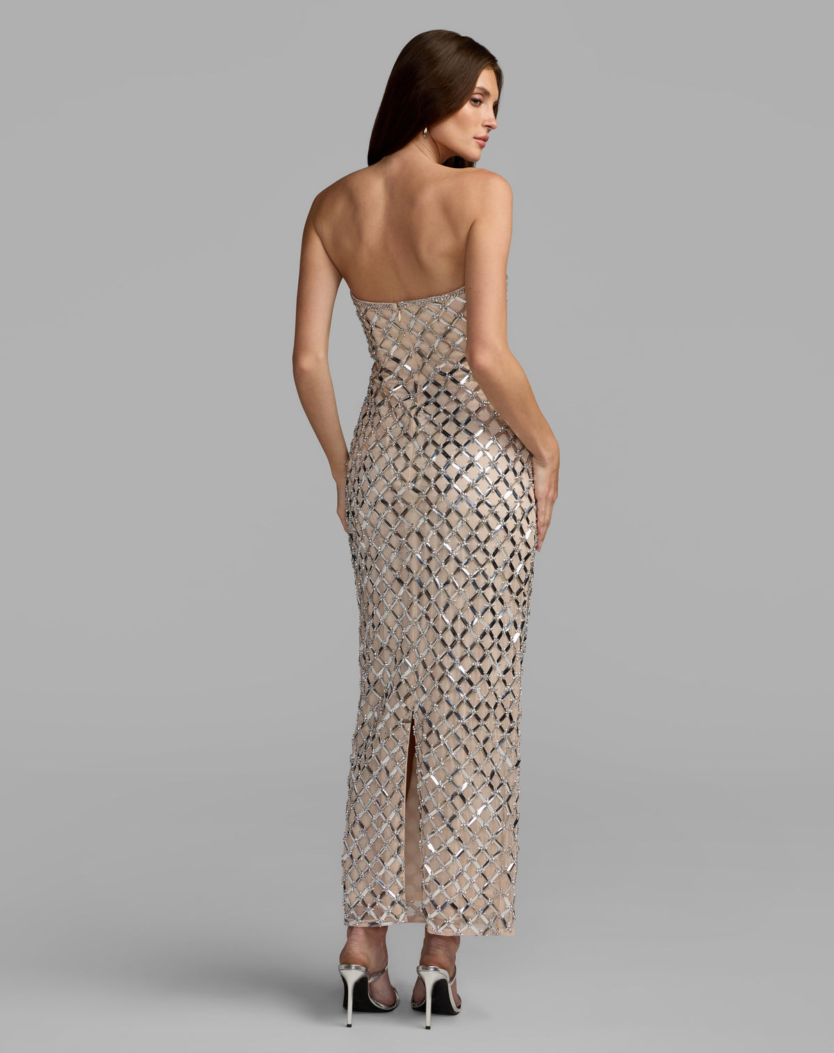 Mac Duggal 10200 - Nude Silver