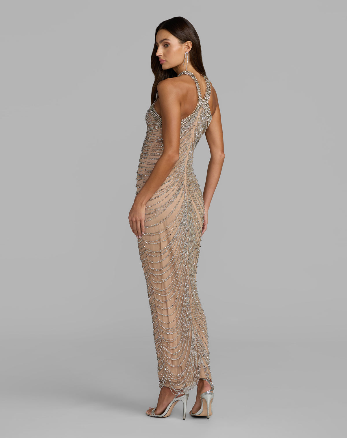Mac Duggal 10206 - Nude Silver