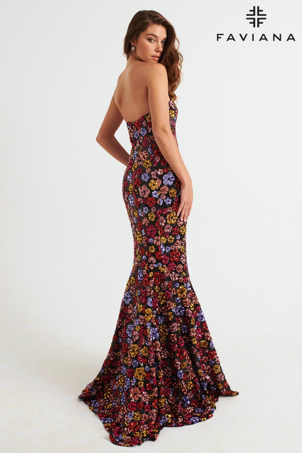 faviana floral prom dress Faviana 11232 Long Prom Dress Light Yellow / 00