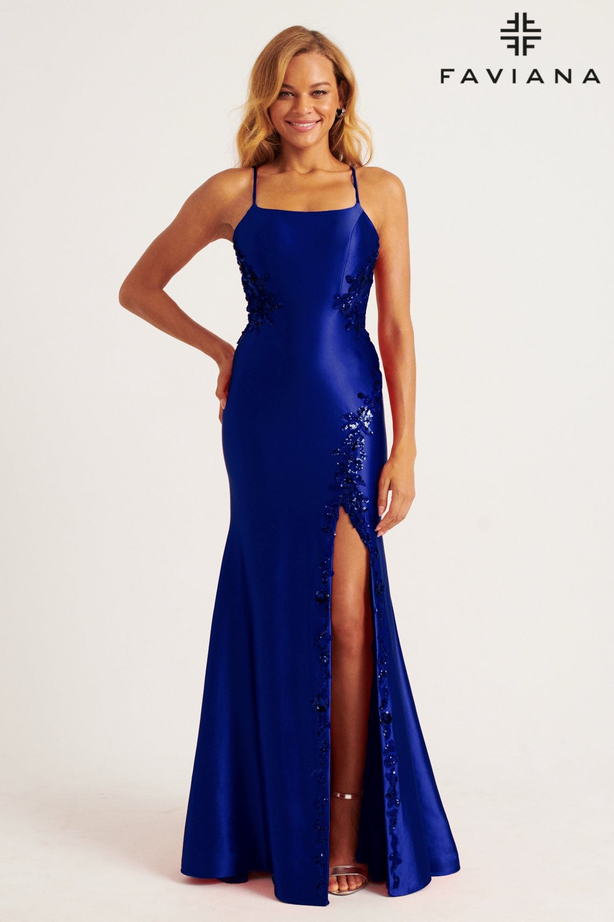 faviana navy blue dress S10400 Faviana