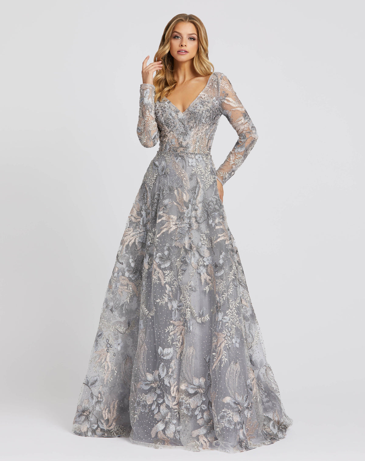 Mac Duggal 20214 - Grey Multi