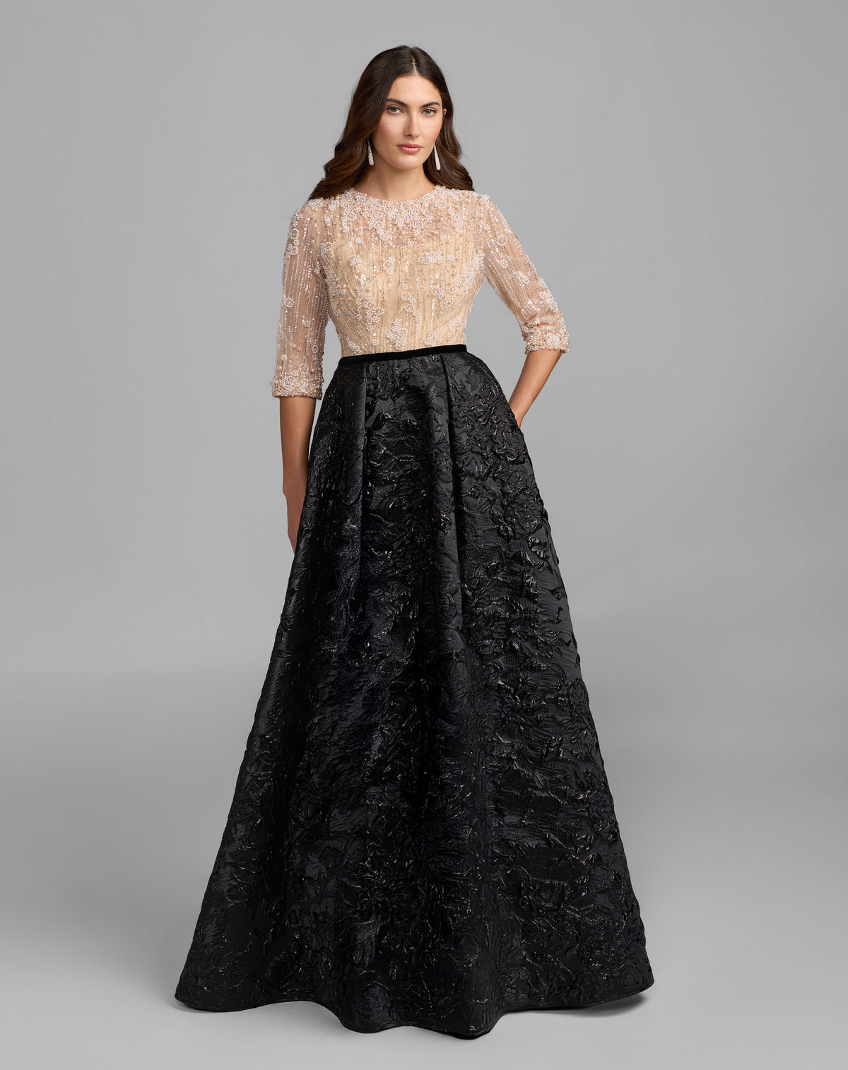 Mac Duggal 21180 - Beige Black