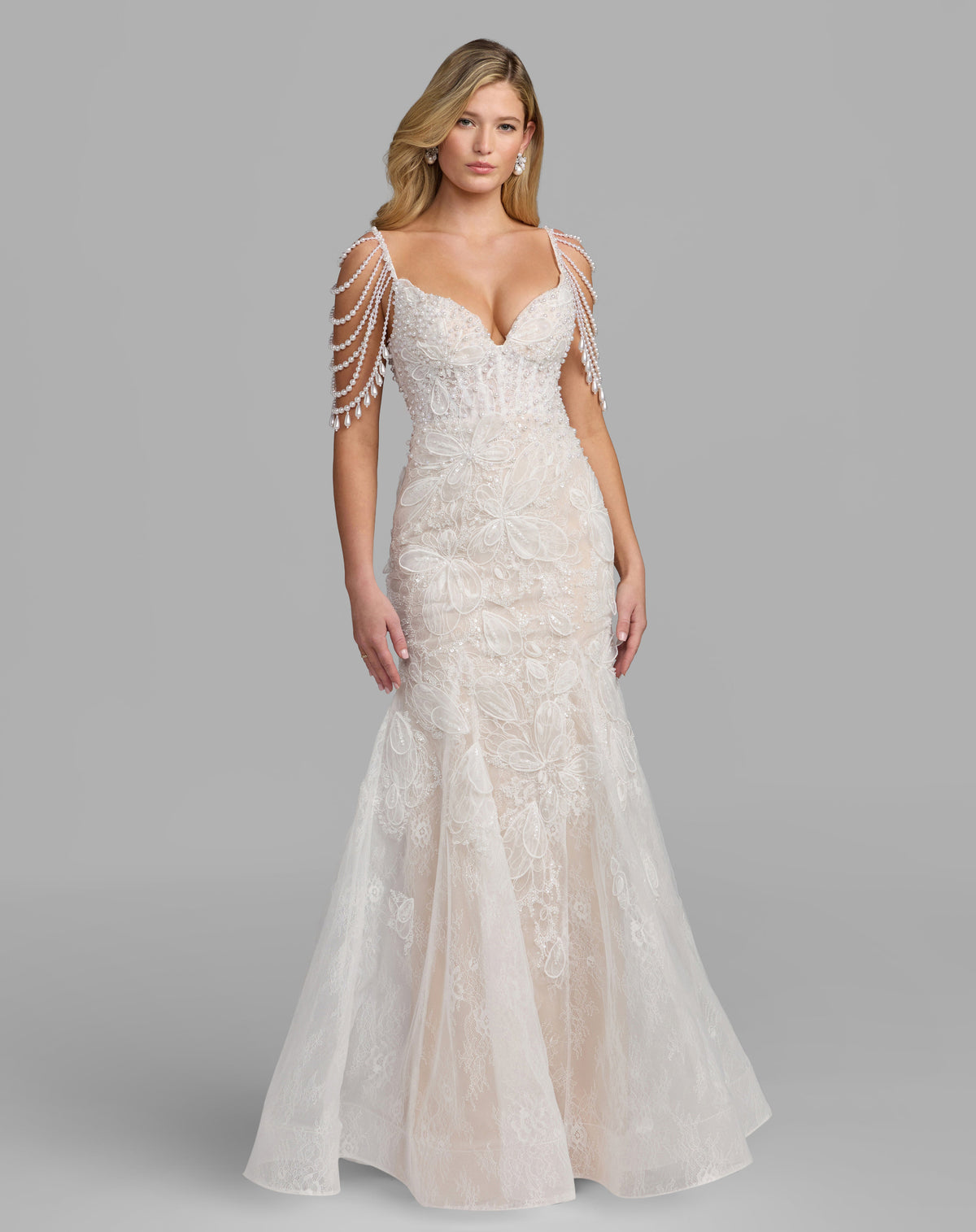 Mac Duggal 21487 - Ivory Nude