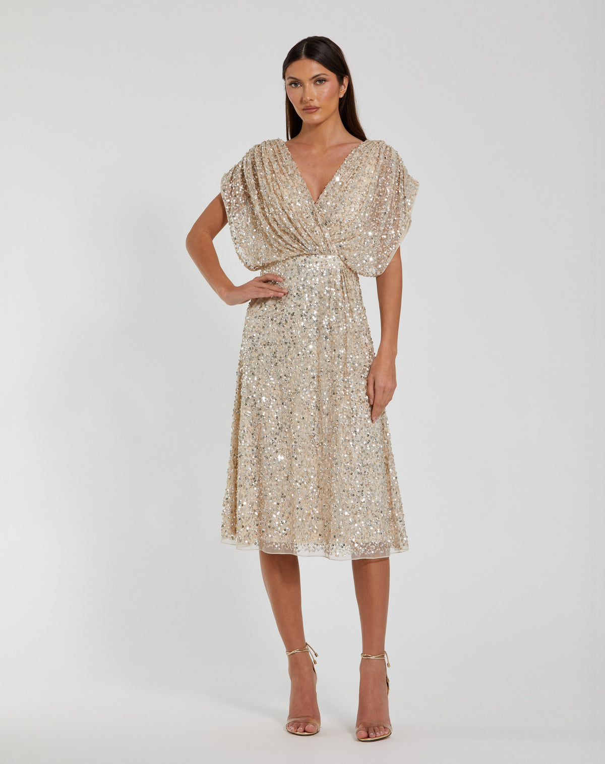 Mac Duggal 23027 - Nude Silver
