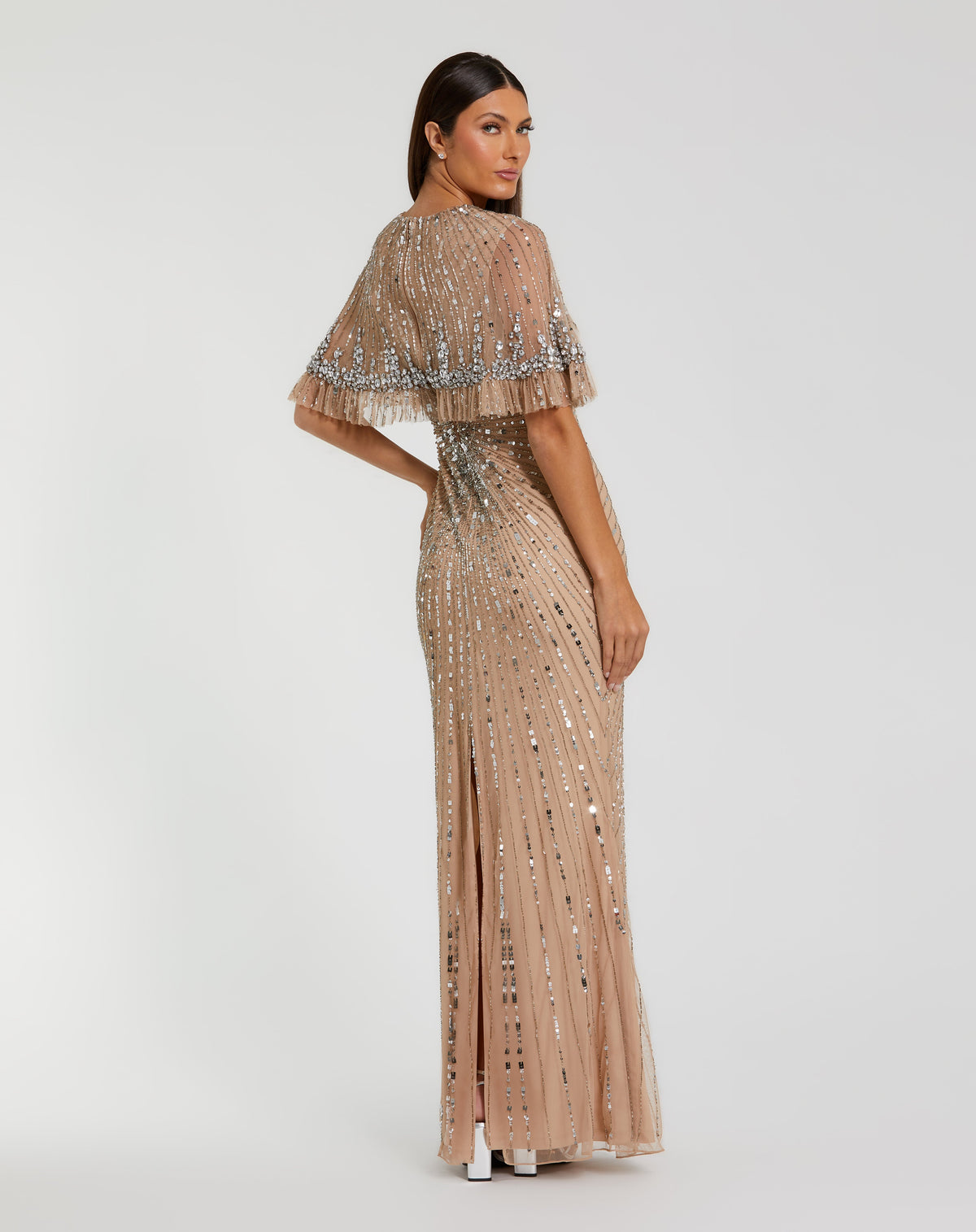 Mac Duggal 23044 - Nude Silver