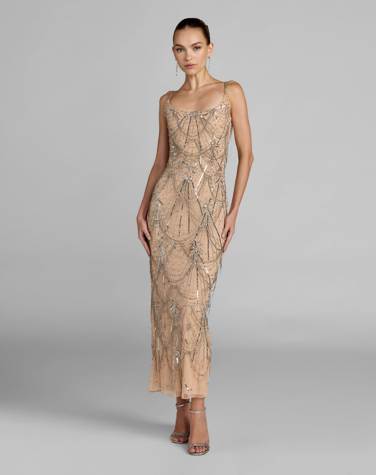 Mac Duggal 23082 - Nude Silver