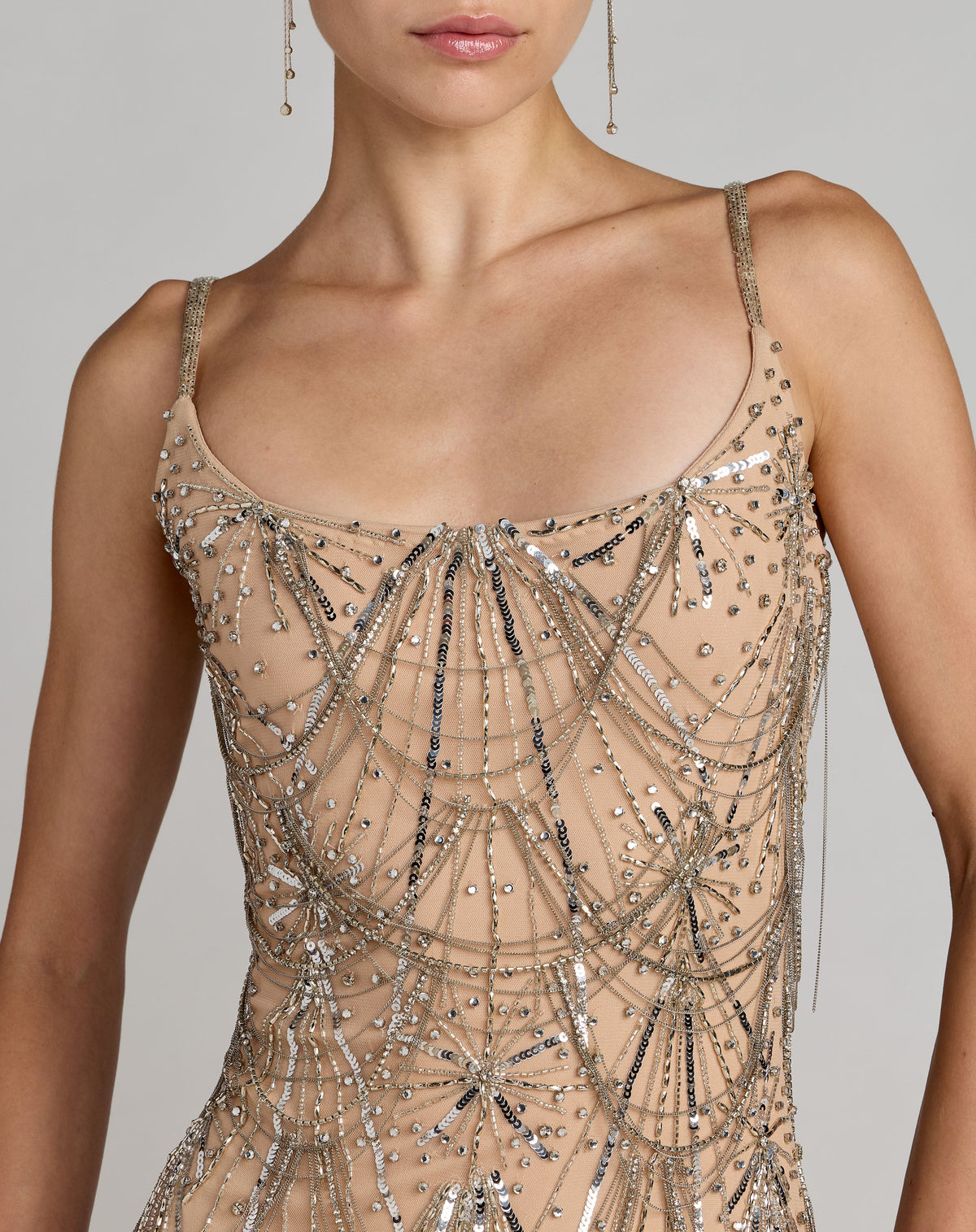 Mac Duggal 23082 - Nude Silver