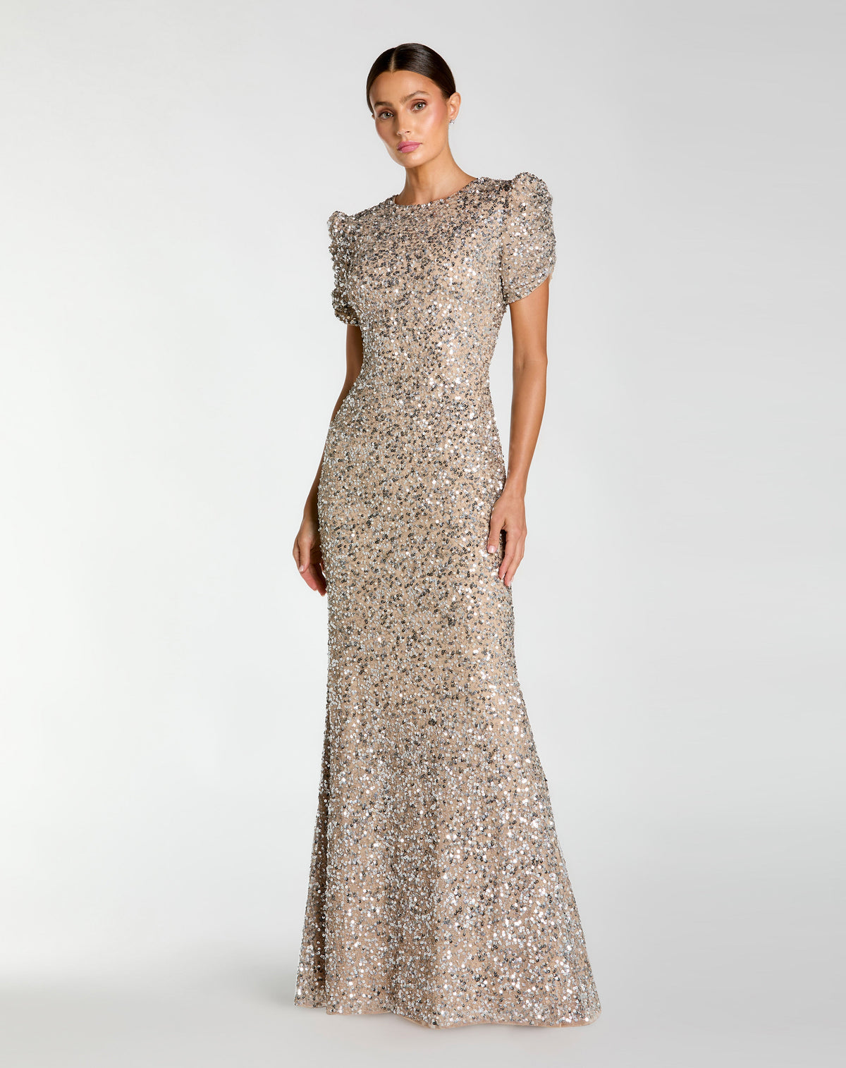 Mac Duggal 24003 - Nude Silver