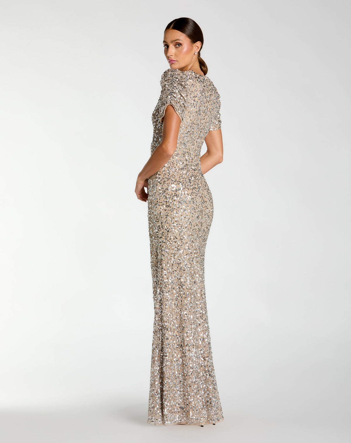 Mac Duggal 24003 - Nude Silver