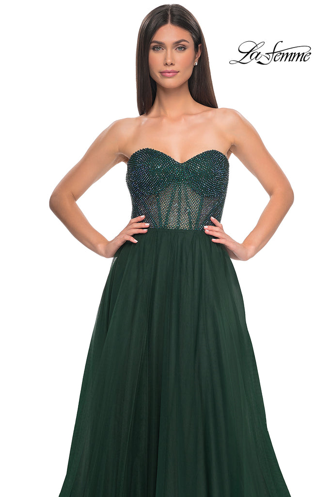 Strapless Long A-Line Formal Dress by La Femme