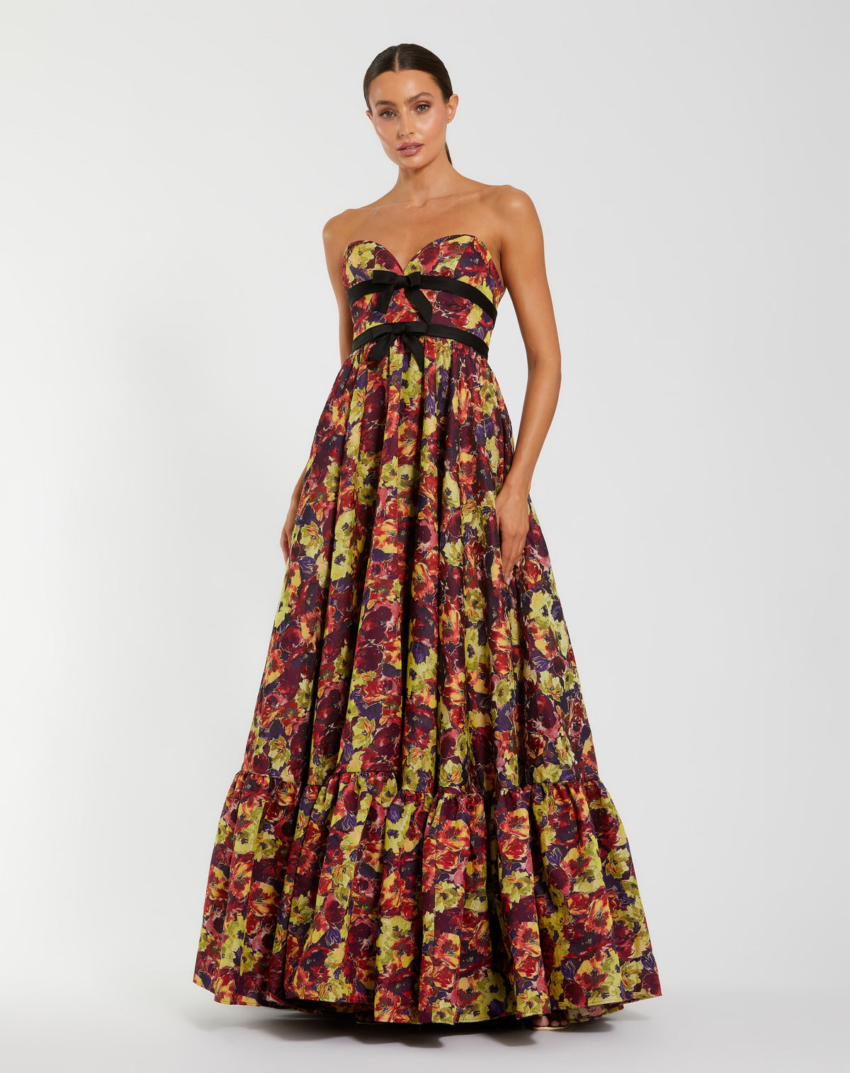 Mac Duggal 56166 - Burgundy Multi