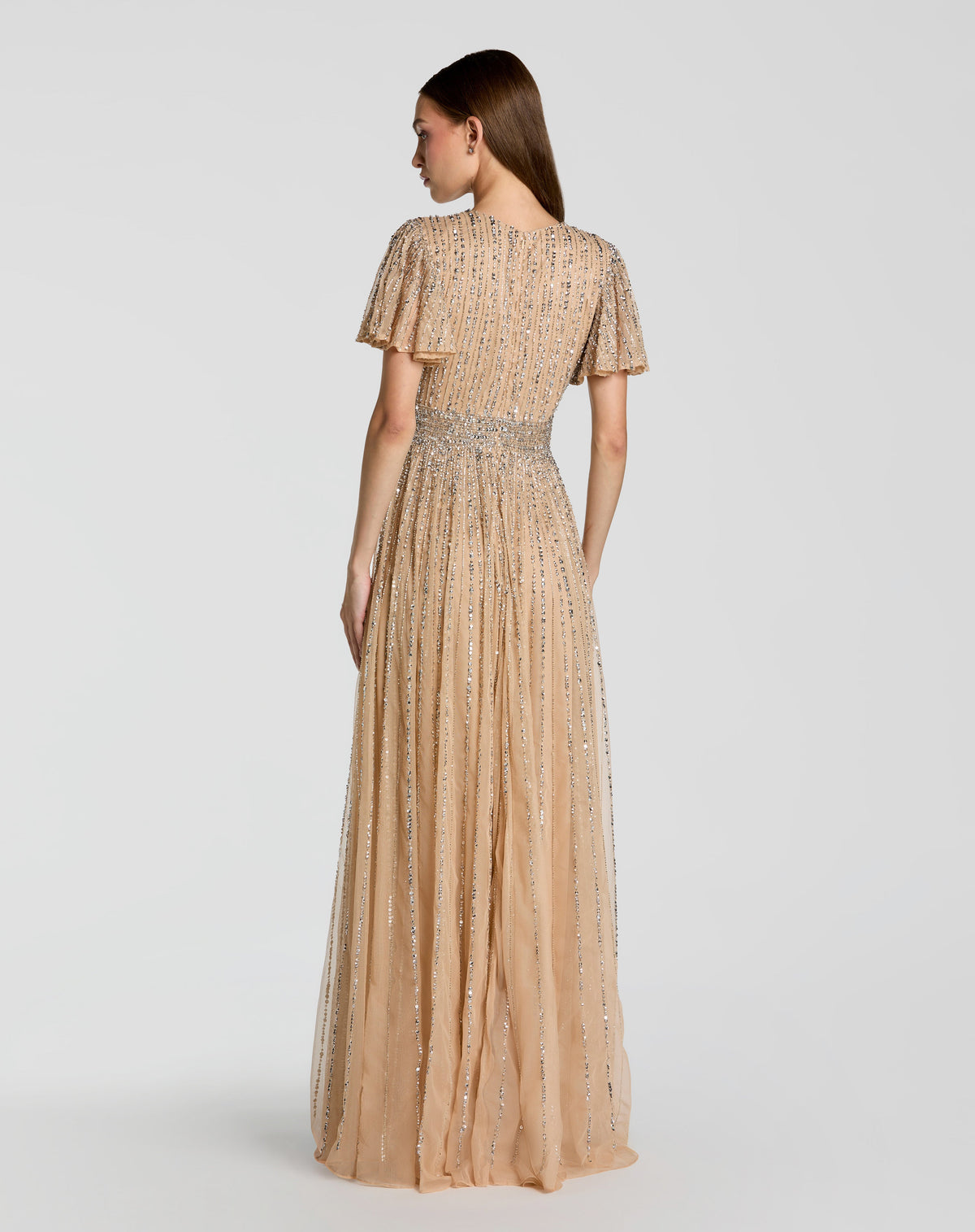 Mac Duggal 5713 - Nude Silver