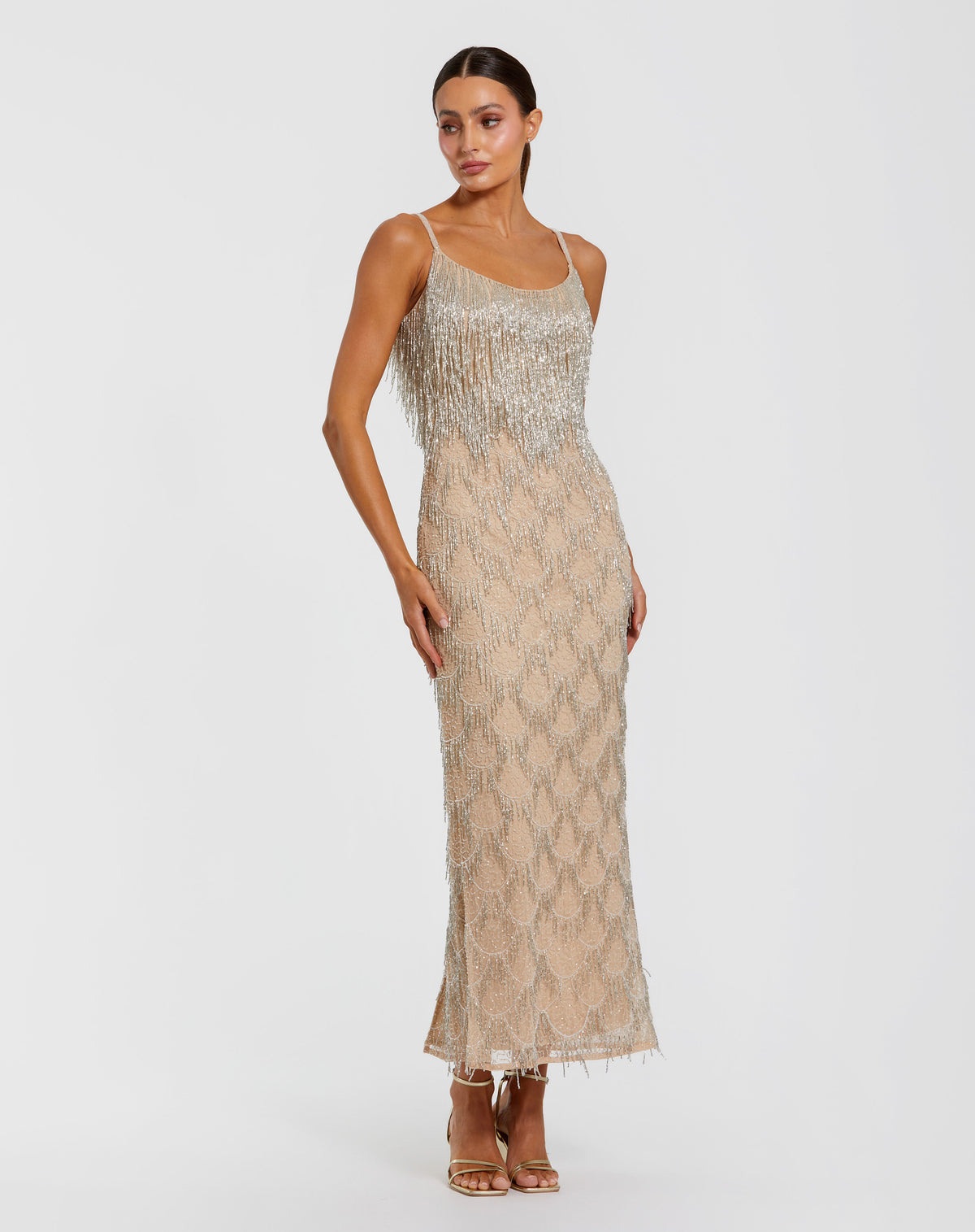 Mac Duggal 6172 - Nude Silver