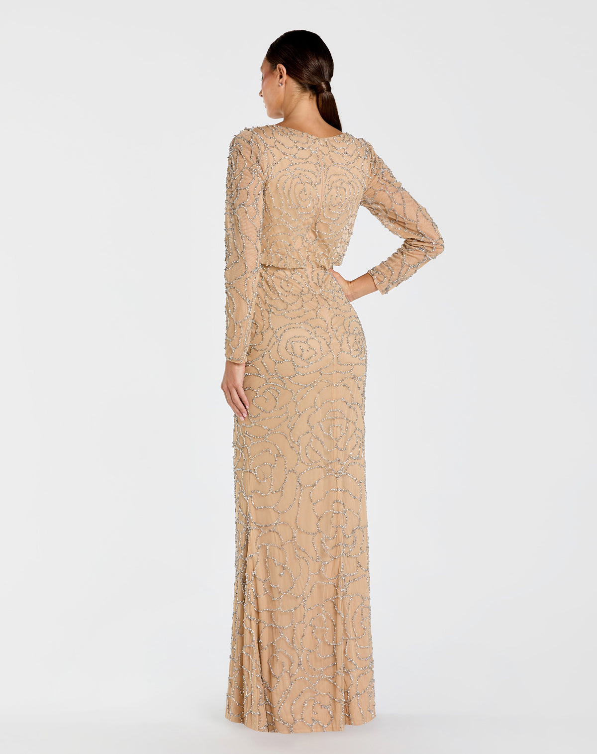 Mac Duggal 6189 - Nude Silver