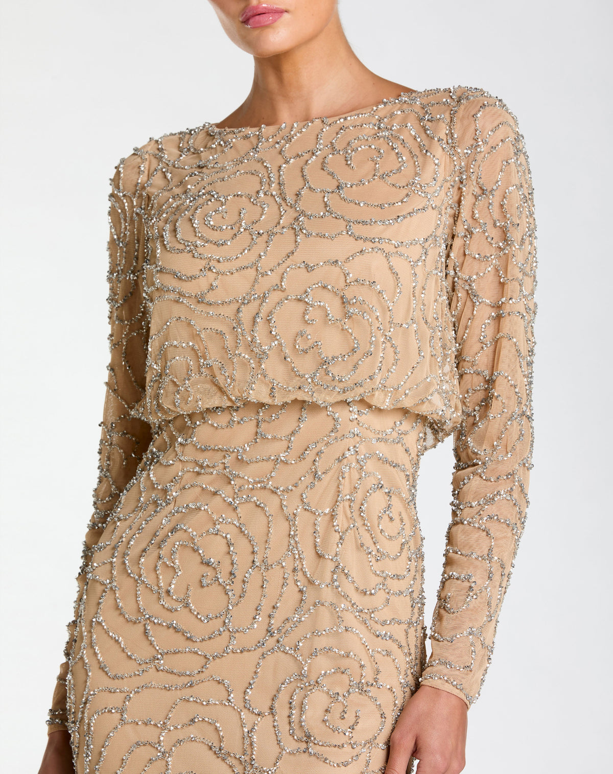 Mac Duggal 6189 - Nude Silver