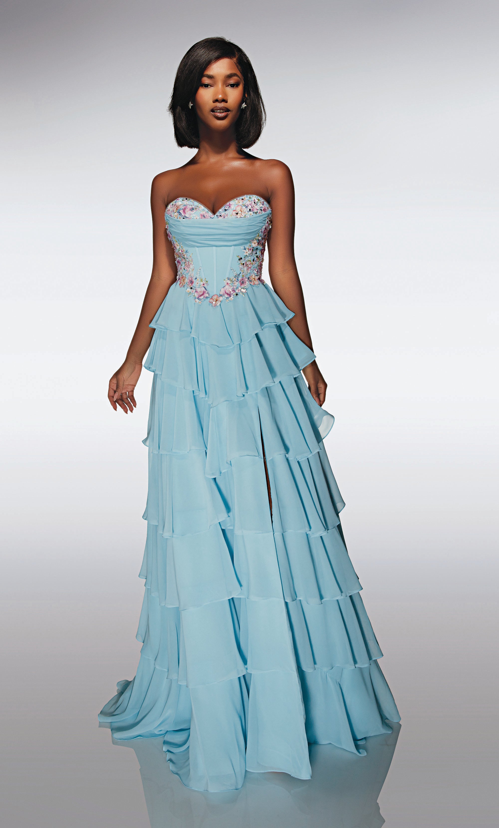 prom dresses by paris Alyce Paris Sage Green Corset Bodice Long Formal Dress & Prom Dress